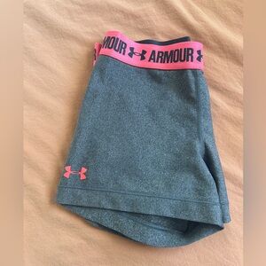 Under Armour Heather Gray Shorts with Pink Trim